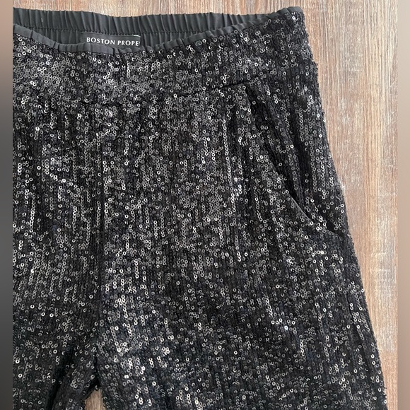Boston Proper Black Sequin Pants - Picture 3 of 10